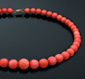 Ожерелье из кораллов кя-рг8012-45з: розовый коралл, золото 585°